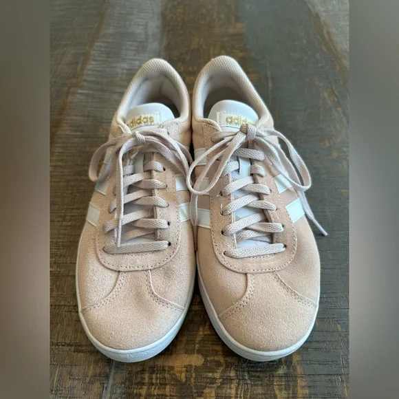 Adidas Women's VL Court 2.0 Suede Size 8 Pink/White Sneaker - Picture 3 of 9